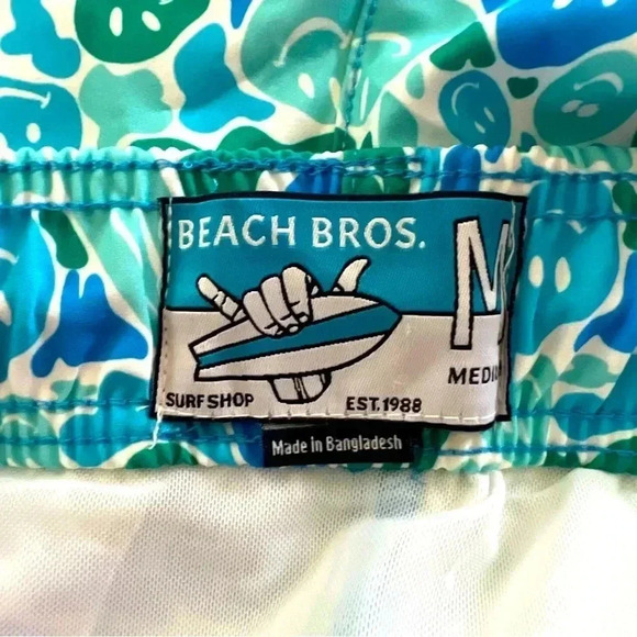 NWT Beach Bros Smiley Face Swim Trunks - Picture 5 of 6